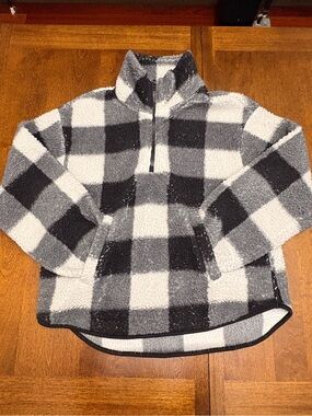 Women’s Quarter Zip Sherpa Pullover Sweatshirt / S